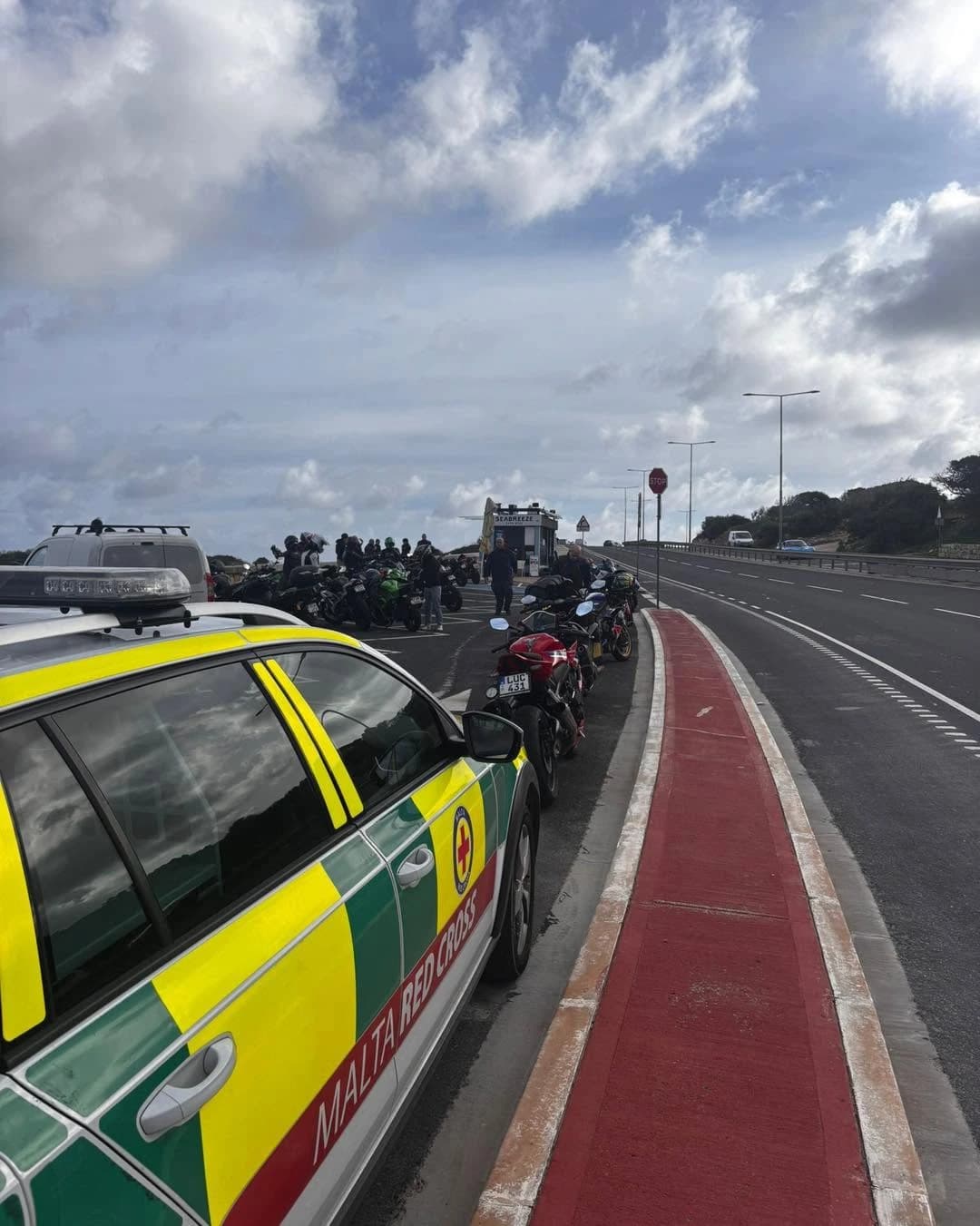 Malta Red Cross emergency medical personnel with response vehicle